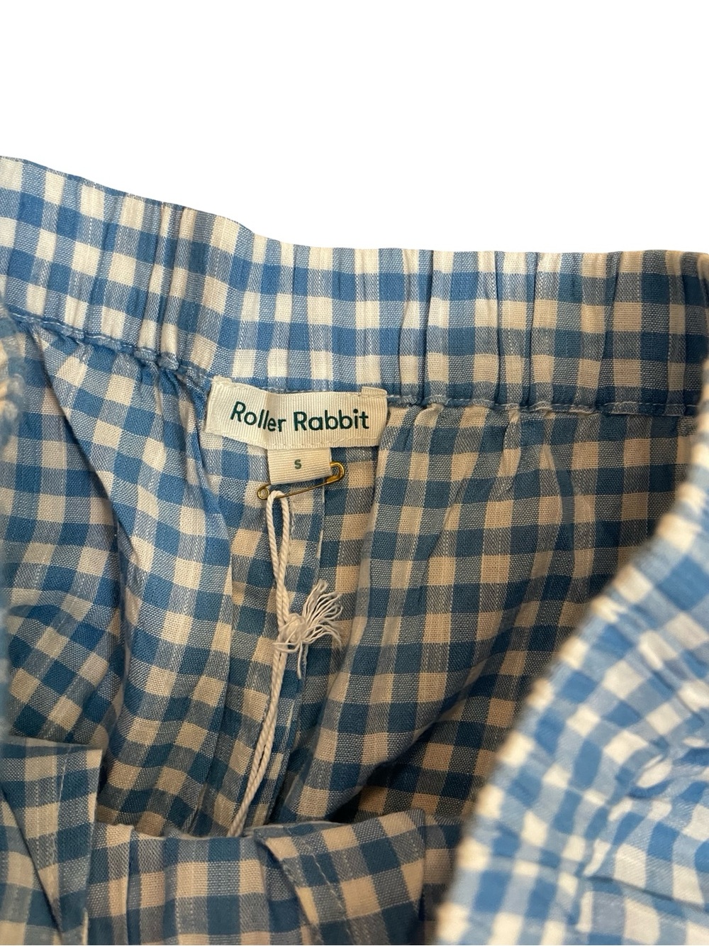 ROLLER RABBIT BLUE GINGHAM EMANI PANTS NEW WITH TAGS - Picture 6 of 12